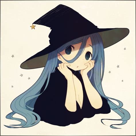 Girls with witch hats in manga
